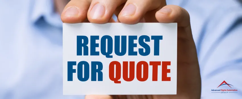 ADAG - A Man Holding a Request for Quote Sign