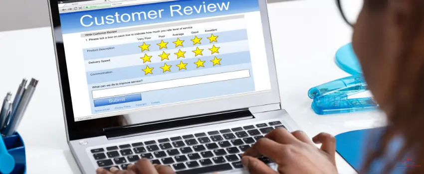 ADAG-Customer review form on laptop