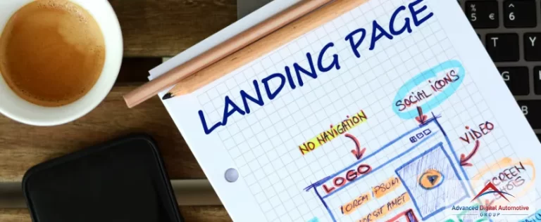 ADAG - Landing page being written on paper